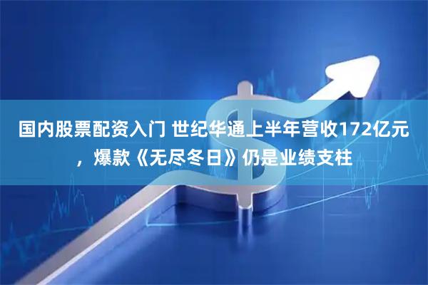 国内股票配资入门 世纪华通上半年营收172亿元，爆款《无尽冬日》仍是业绩支柱